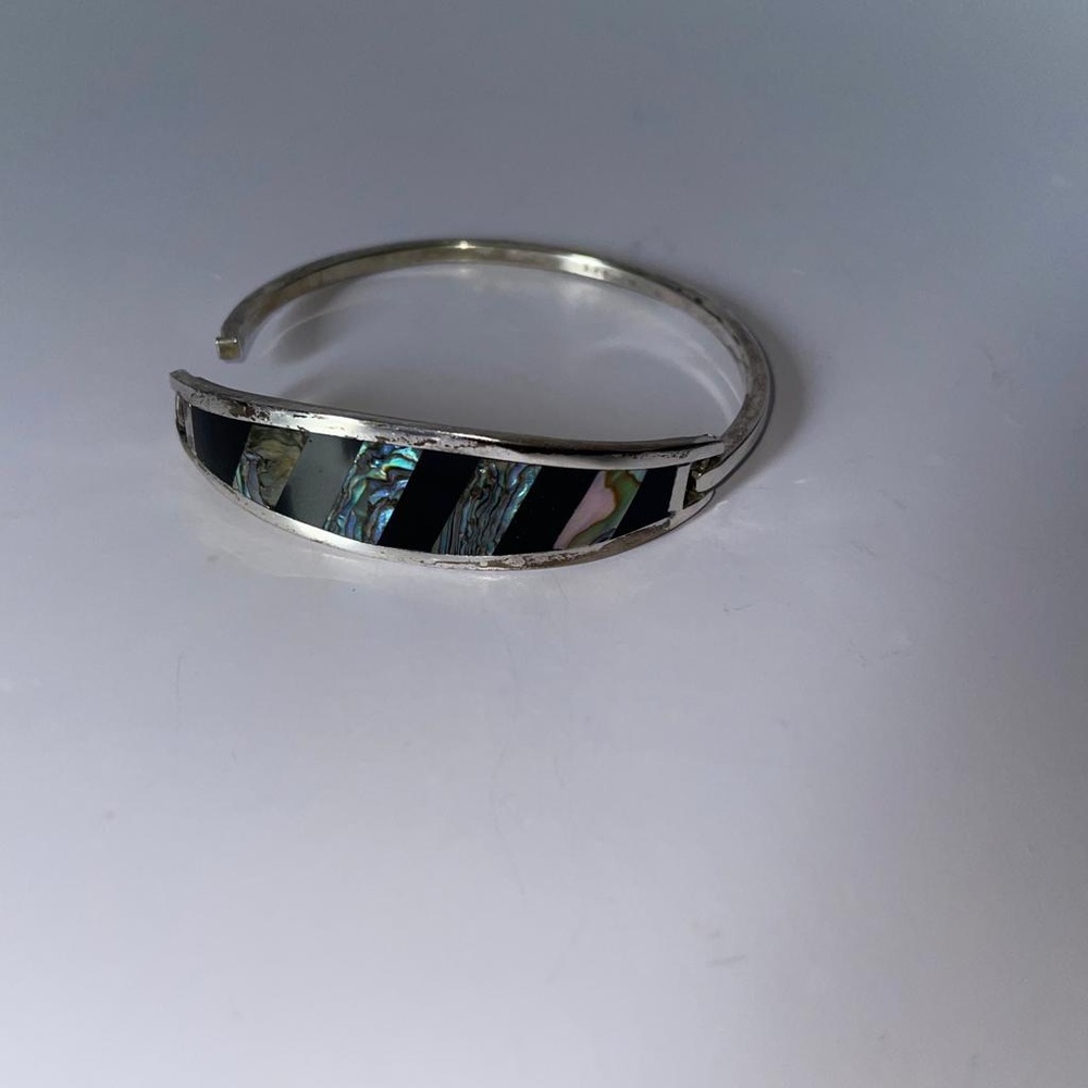 Abalone Mexican bangle signed 925.